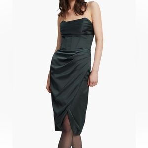 Bardot Jamila Corset Dress Size 8- Forest Green